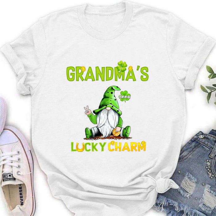 Custom Personalized Shirt/Hoodie/Sweatshirt - Gift for Grandmother - Grandma's Lucky Charms - Up to 6 Grandkids