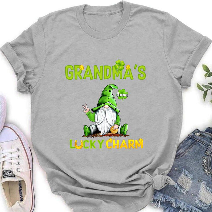 Custom Personalized Shirt/Hoodie/Sweatshirt - Gift for Grandmother - Grandma's Lucky Charms - Up to 6 Grandkids