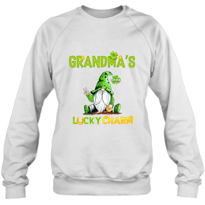 Custom Personalized Shirt/Hoodie/Sweatshirt - Gift for Grandmother - Grandma's Lucky Charms - Up to 6 Grandkids