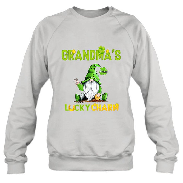 Custom Personalized Shirt/Hoodie/Sweatshirt - Gift for Grandmother - Grandma's Lucky Charms - Up to 6 Grandkids