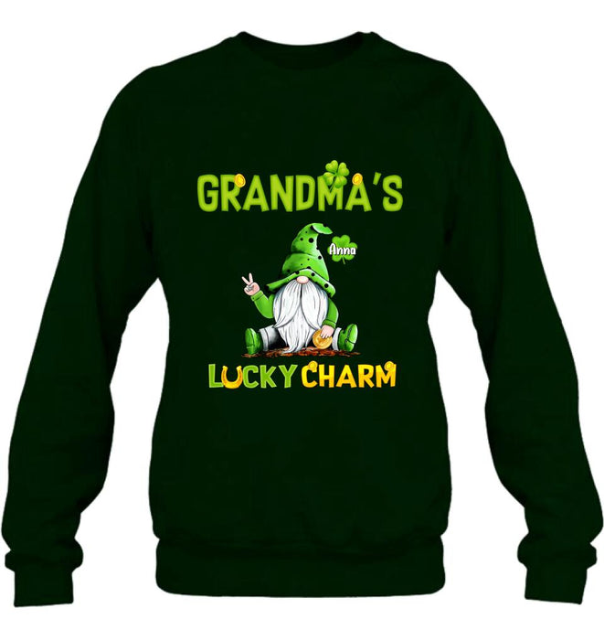 Custom Personalized Shirt/Hoodie/Sweatshirt - Gift for Grandmother - Grandma's Lucky Charms - Up to 6 Grandkids