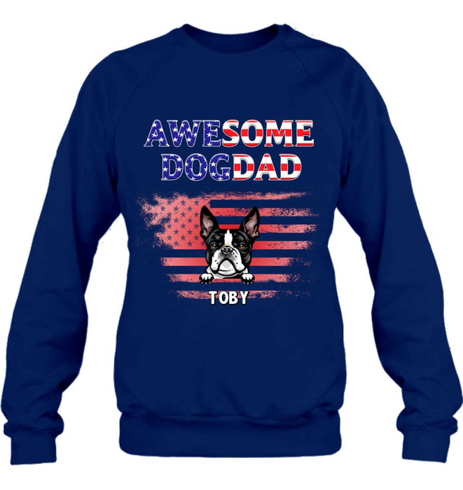 Custom Personalized Dog Dad Shirt/Hoodie - Gift Idea For Father's Day/Dog Lovers - Up To 6 Dogs - Awesome Dog Dad