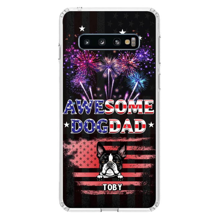 Custom Personalized Dog Dad Phone Case - Gift Idea For Father's Day/Dog Lovers - Up To 6 Dogs - Awesome Dog Dad - Cases For Iphone And Samsung