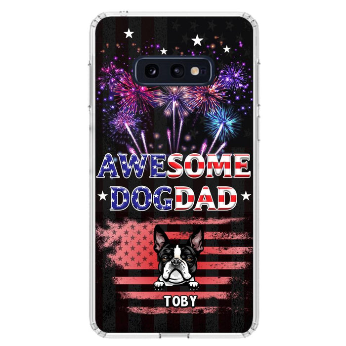 Custom Personalized Dog Dad Phone Case - Gift Idea For Father's Day/Dog Lovers - Up To 6 Dogs - Awesome Dog Dad - Cases For Iphone And Samsung