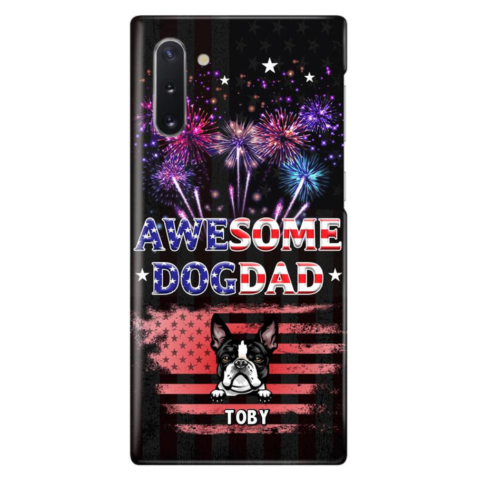 Custom Personalized Dog Dad Phone Case - Gift Idea For Father's Day/Dog Lovers - Up To 6 Dogs - Awesome Dog Dad - Cases For Iphone And Samsung