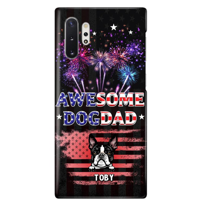 Custom Personalized Dog Dad Phone Case - Gift Idea For Father's Day/Dog Lovers - Up To 6 Dogs - Awesome Dog Dad - Cases For Iphone And Samsung