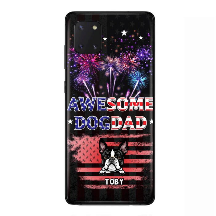 Custom Personalized Dog Dad Phone Case - Gift Idea For Father's Day/Dog Lovers - Up To 6 Dogs - Awesome Dog Dad - Cases For Iphone And Samsung