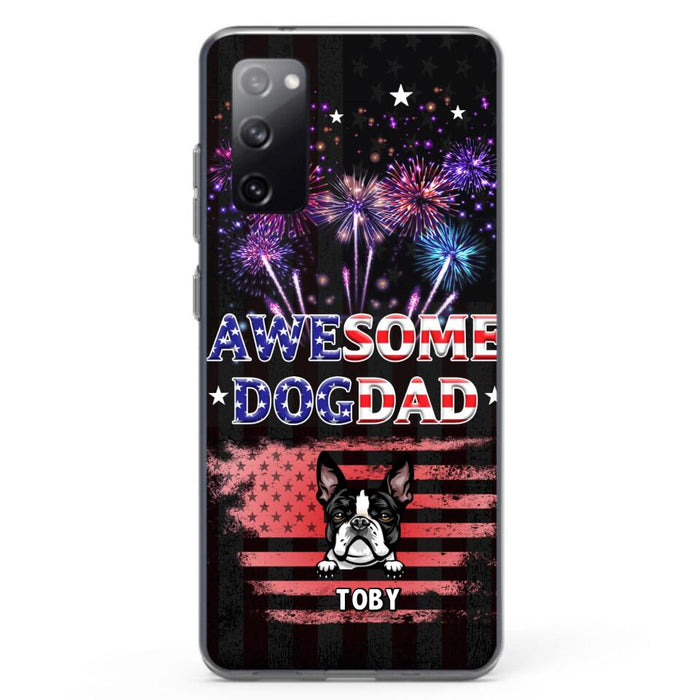 Custom Personalized Dog Dad Phone Case - Gift Idea For Father's Day/Dog Lovers - Up To 6 Dogs - Awesome Dog Dad - Cases For Iphone And Samsung