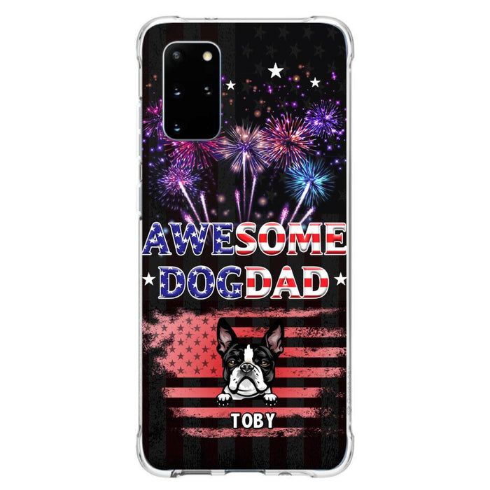 Custom Personalized Dog Dad Phone Case - Gift Idea For Father's Day/Dog Lovers - Up To 6 Dogs - Awesome Dog Dad - Cases For Iphone And Samsung