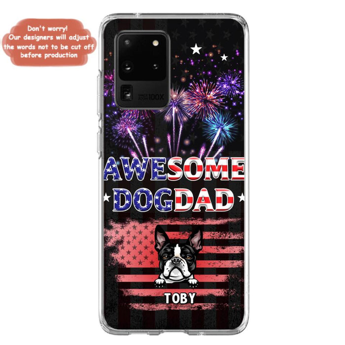 Custom Personalized Dog Dad Phone Case - Gift Idea For Father's Day/Dog Lovers - Up To 6 Dogs - Awesome Dog Dad - Cases For Iphone And Samsung