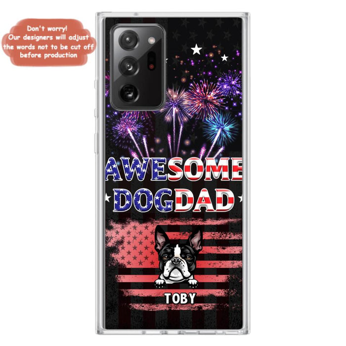 Custom Personalized Dog Dad Phone Case - Gift Idea For Father's Day/Dog Lovers - Up To 6 Dogs - Awesome Dog Dad - Cases For Iphone And Samsung