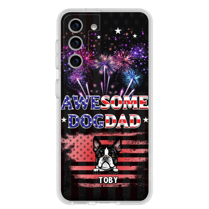 Custom Personalized Dog Dad Phone Case - Gift Idea For Father's Day/Dog Lovers - Up To 6 Dogs - Awesome Dog Dad - Cases For Iphone And Samsung