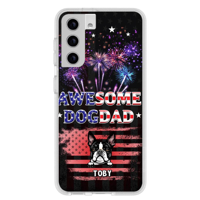 Custom Personalized Dog Dad Phone Case - Gift Idea For Father's Day/Dog Lovers - Up To 6 Dogs - Awesome Dog Dad - Cases For Iphone And Samsung