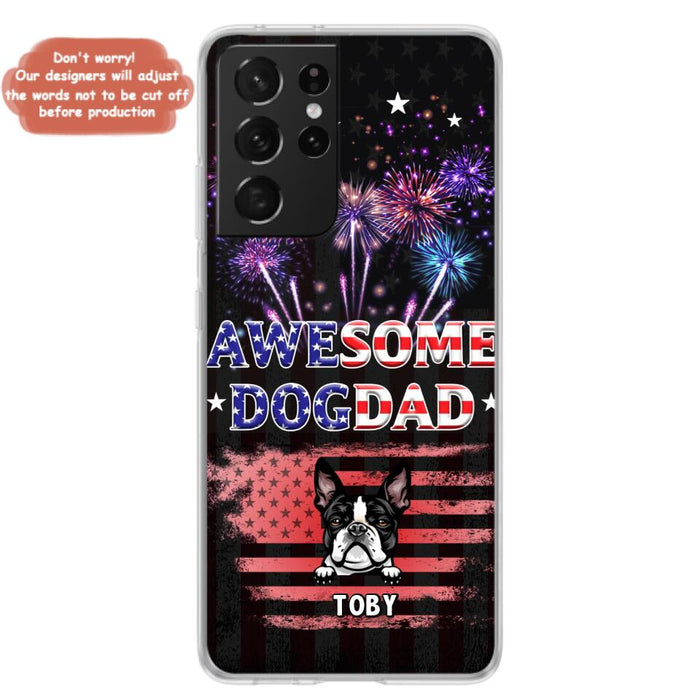 Custom Personalized Dog Dad Phone Case - Gift Idea For Father's Day/Dog Lovers - Up To 6 Dogs - Awesome Dog Dad - Cases For Iphone And Samsung