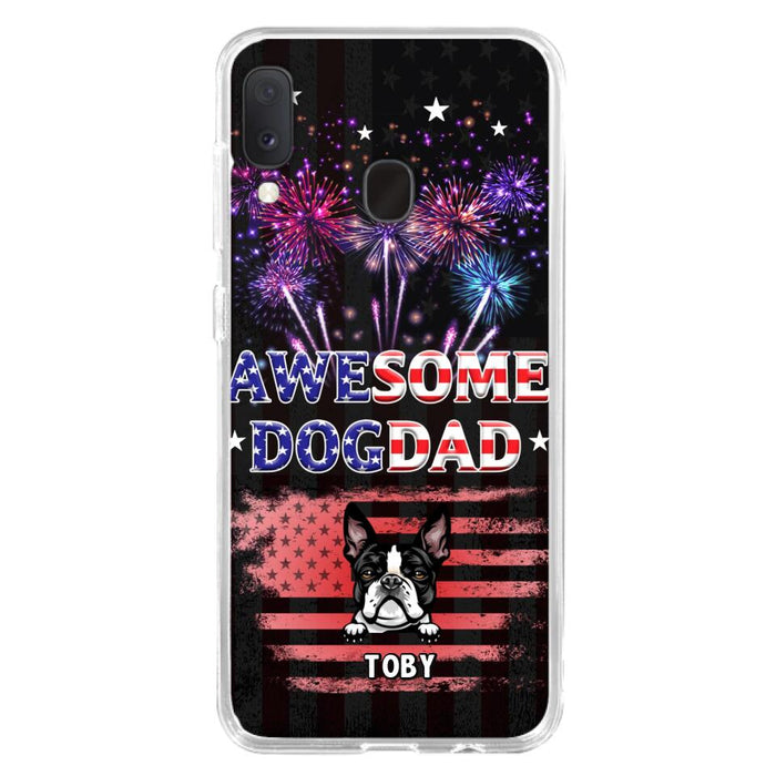 Custom Personalized Dog Dad Phone Case - Gift Idea For Father's Day/Dog Lovers - Up To 6 Dogs - Awesome Dog Dad - Cases For Iphone And Samsung