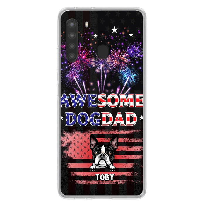 Custom Personalized Dog Dad Phone Case - Gift Idea For Father's Day/Dog Lovers - Up To 6 Dogs - Awesome Dog Dad - Cases For Iphone And Samsung