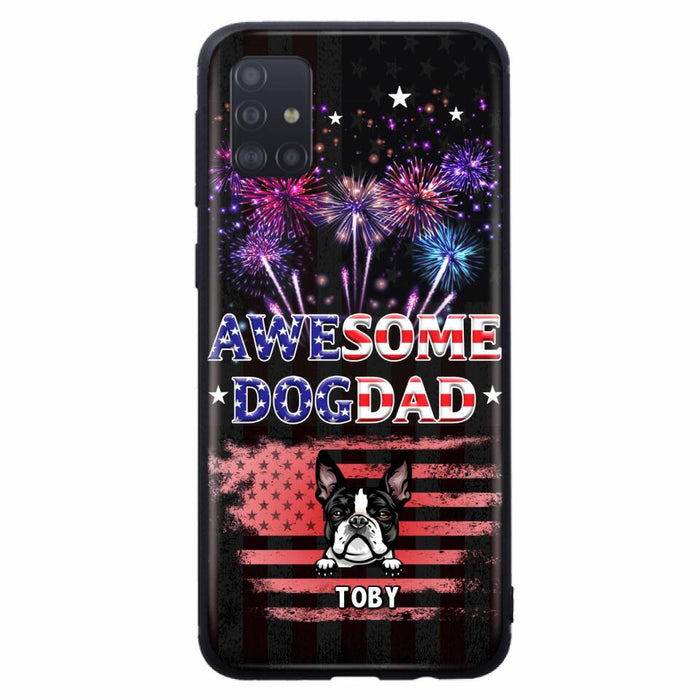 Custom Personalized Dog Dad Phone Case - Gift Idea For Father's Day/Dog Lovers - Up To 6 Dogs - Awesome Dog Dad - Cases For Iphone And Samsung