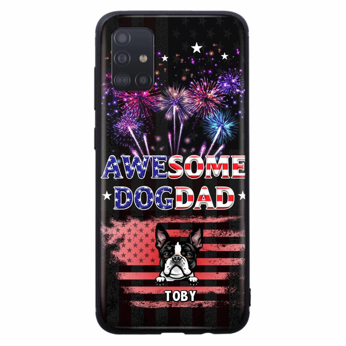 Custom Personalized Dog Dad Phone Case - Gift Idea For Father's Day/Dog Lovers - Up To 6 Dogs - Awesome Dog Dad - Cases For Iphone And Samsung