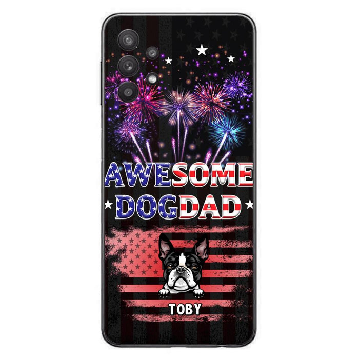 Custom Personalized Dog Dad Phone Case - Gift Idea For Father's Day/Dog Lovers - Up To 6 Dogs - Awesome Dog Dad - Cases For Iphone And Samsung