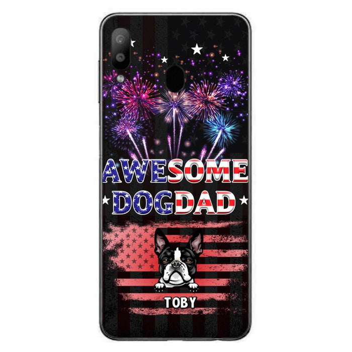 Custom Personalized Dog Dad Phone Case - Gift Idea For Father's Day/Dog Lovers - Up To 6 Dogs - Awesome Dog Dad - Cases For Iphone And Samsung