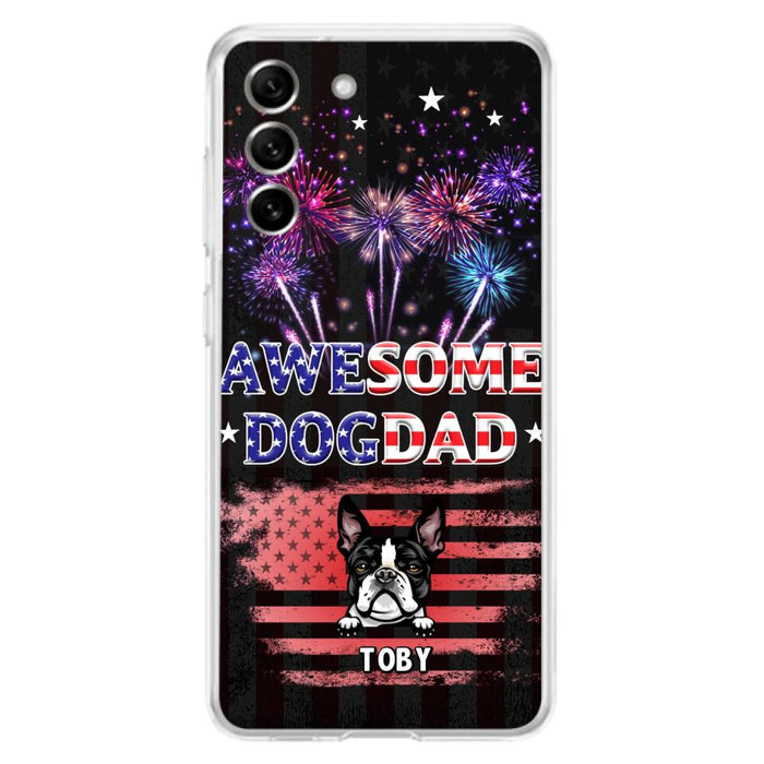 Custom Personalized Dog Dad Phone Case - Gift Idea For Father's Day/Dog Lovers - Up To 6 Dogs - Awesome Dog Dad - Cases For Iphone And Samsung