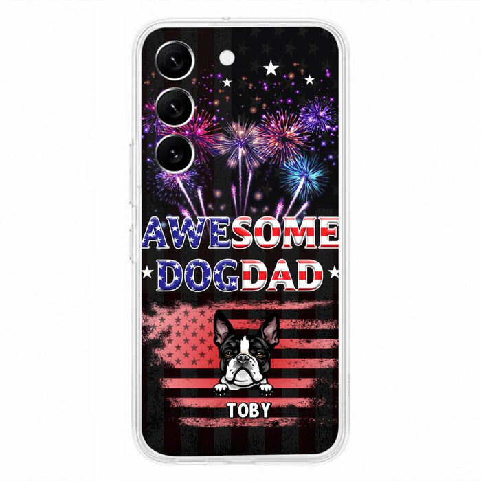 Custom Personalized Dog Dad Phone Case - Gift Idea For Father's Day/Dog Lovers - Up To 6 Dogs - Awesome Dog Dad - Cases For Iphone And Samsung