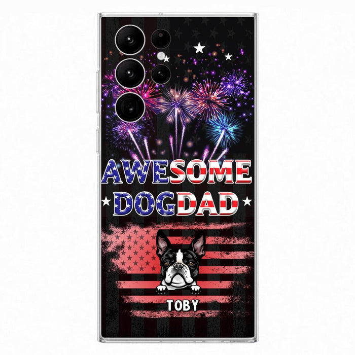 Custom Personalized Dog Dad Phone Case - Gift Idea For Father's Day/Dog Lovers - Up To 6 Dogs - Awesome Dog Dad - Cases For Iphone And Samsung