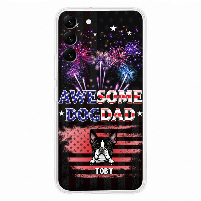 Custom Personalized Dog Dad Phone Case - Gift Idea For Father's Day/Dog Lovers - Up To 6 Dogs - Awesome Dog Dad - Cases For Iphone And Samsung