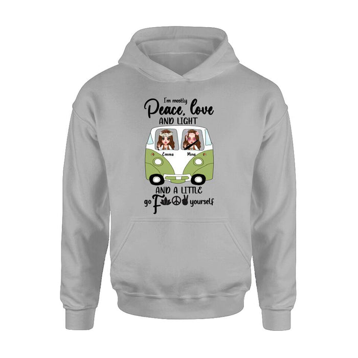 Custom Personalized Hippie Girls T-Shirt/ Long Sleeve/ Sweatshirt/ Pullover Hoodie - Gift For Hippies/ Hodophiles/ Friends - Stay Trippy Little Hippie