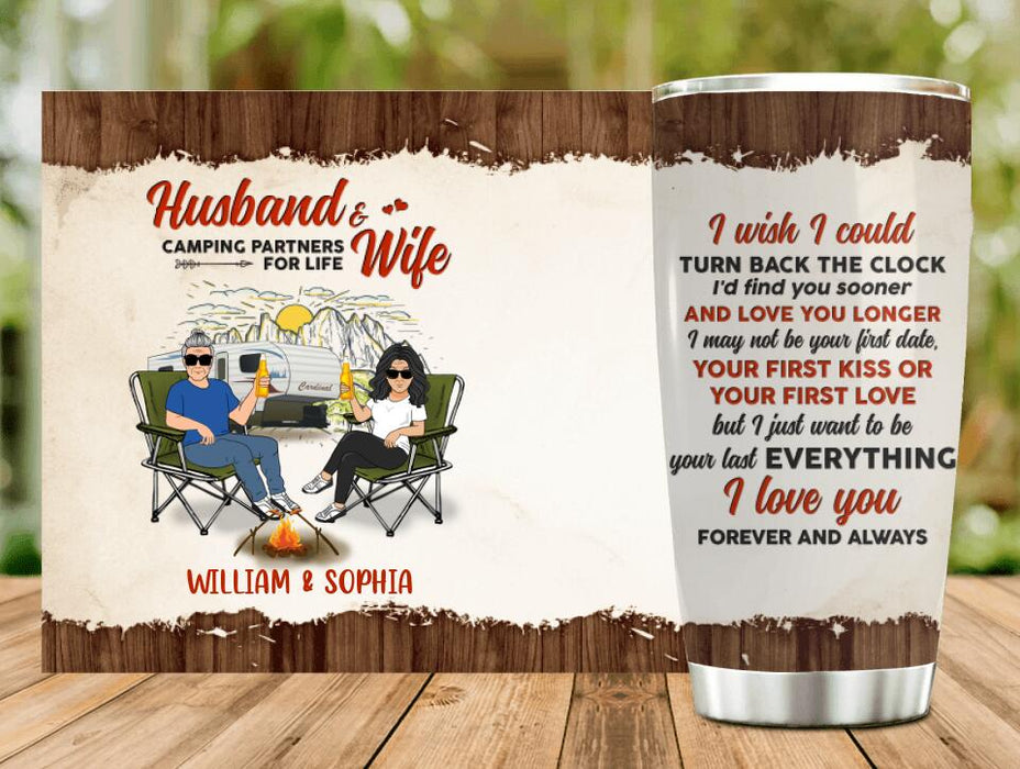 Custom Personalized Camping Tumbler - Gift Idea For Camping Lovers/ Couple - Husband & Wife Camping Partners For Life