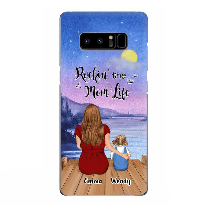 Custom Personalized Mom Phone Case - Mom With Upto 5 Children - Best Gift For Mother's Day/Family - Rockin' The Mom Life - Case for iPhone/Samsung