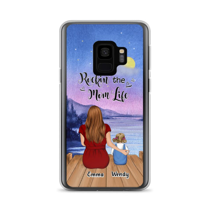 Custom Personalized Mom Phone Case - Mom With Upto 5 Children - Best Gift For Mother's Day/Family - Rockin' The Mom Life - Case for iPhone/Samsung