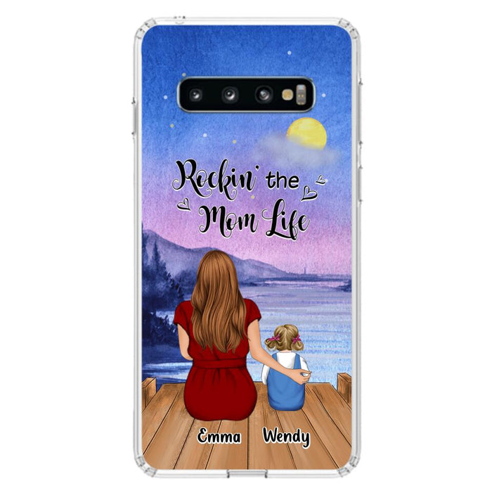 Custom Personalized Mom Phone Case - Mom With Upto 5 Children - Best Gift For Mother's Day/Family - Rockin' The Mom Life - Case for iPhone/Samsung