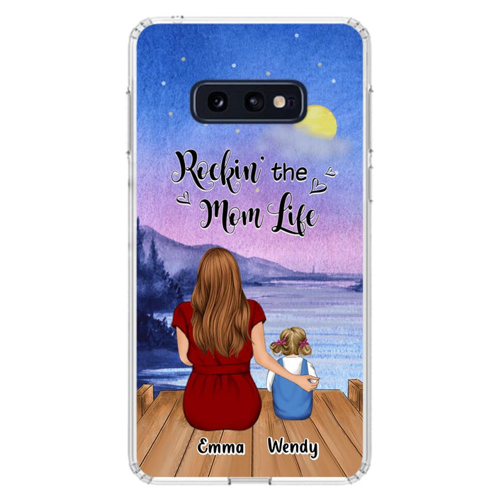 Custom Personalized Mom Phone Case - Mom With Upto 5 Children - Best Gift For Mother's Day/Family - Rockin' The Mom Life - Case for iPhone/Samsung