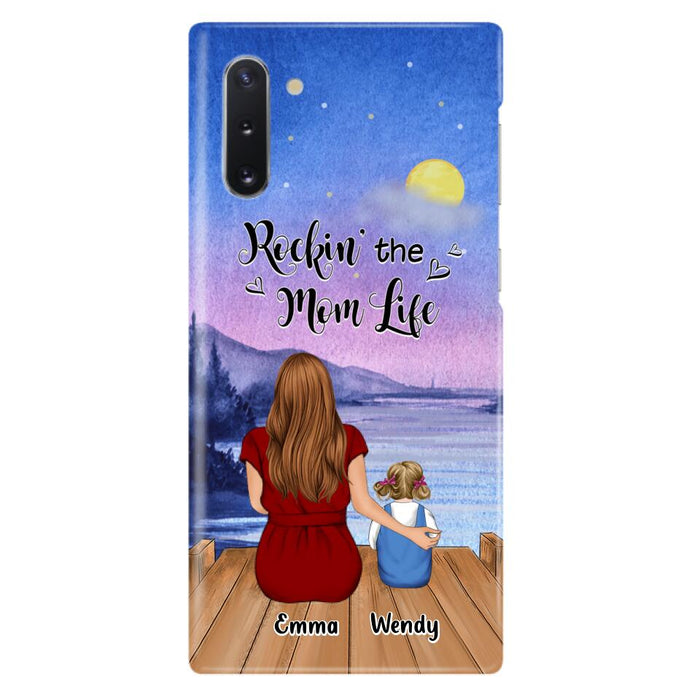 Custom Personalized Mom Phone Case - Mom With Upto 5 Children - Best Gift For Mother's Day/Family - Rockin' The Mom Life - Case for iPhone/Samsung