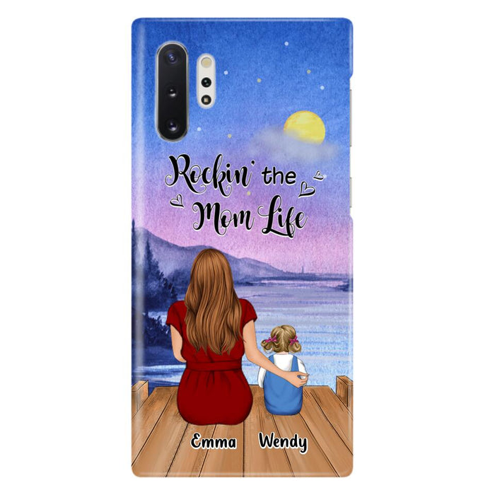 Custom Personalized Mom Phone Case - Mom With Upto 5 Children - Best Gift For Mother's Day/Family - Rockin' The Mom Life - Case for iPhone/Samsung