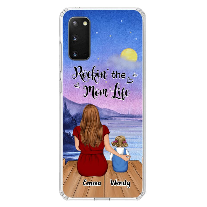 Custom Personalized Mom Phone Case - Mom With Upto 5 Children - Best Gift For Mother's Day/Family - Rockin' The Mom Life - Case for iPhone/Samsung