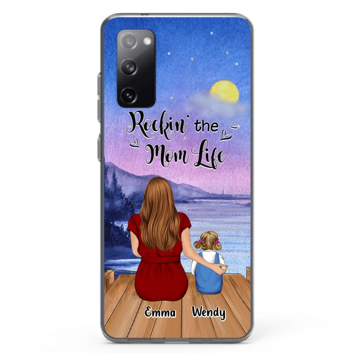 Custom Personalized Mom Phone Case - Mom With Upto 5 Children - Best Gift For Mother's Day/Family - Rockin' The Mom Life - Case for iPhone/Samsung