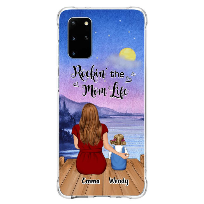 Custom Personalized Mom Phone Case - Mom With Upto 5 Children - Best Gift For Mother's Day/Family - Rockin' The Mom Life - Case for iPhone/Samsung