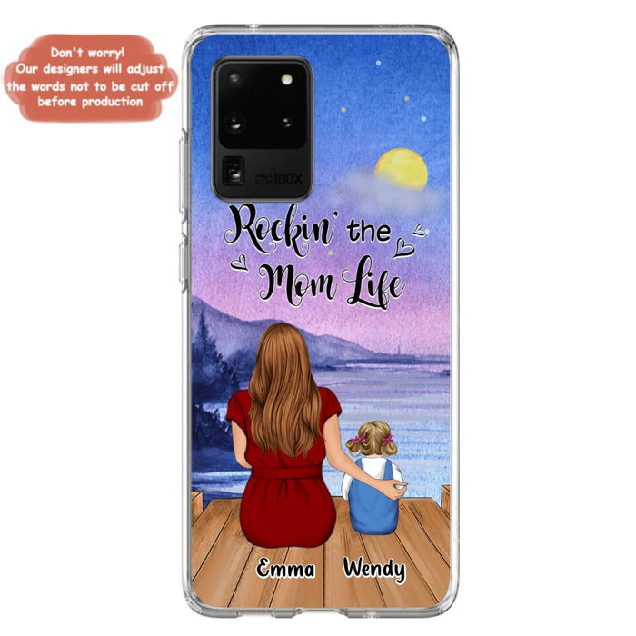 Custom Personalized Mom Phone Case - Mom With Upto 5 Children - Best Gift For Mother's Day/Family - Rockin' The Mom Life - Case for iPhone/Samsung