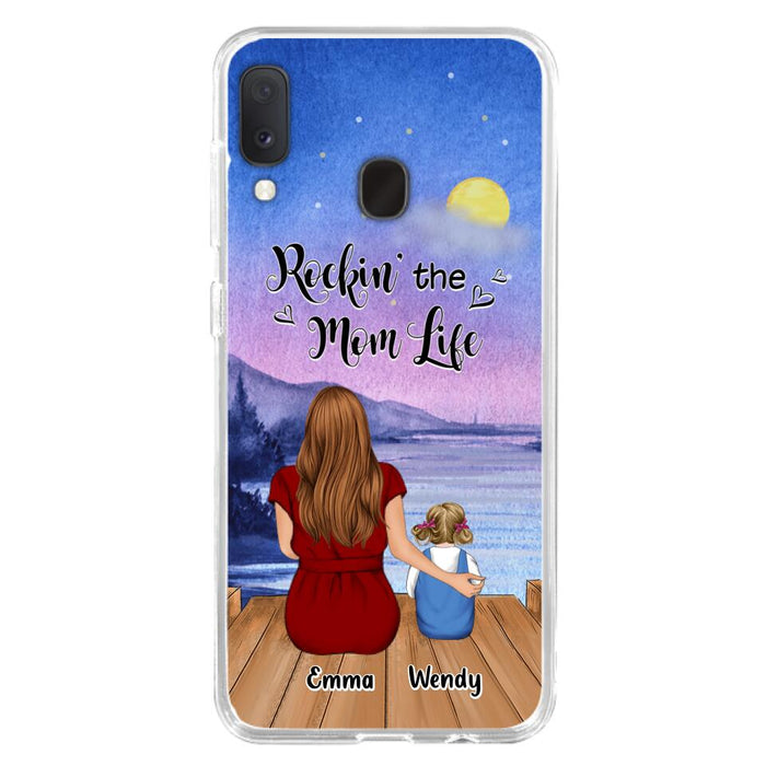 Custom Personalized Mom Phone Case - Mom With Upto 5 Children - Best Gift For Mother's Day/Family - Rockin' The Mom Life - Case for iPhone/Samsung