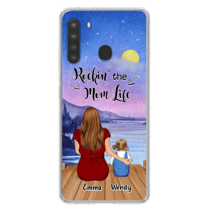 Custom Personalized Mom Phone Case - Mom With Upto 5 Children - Best Gift For Mother's Day/Family - Rockin' The Mom Life - Case for iPhone/Samsung