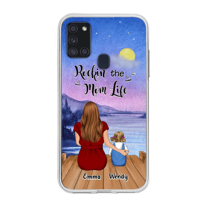 Custom Personalized Mom Phone Case - Mom With Upto 5 Children - Best Gift For Mother's Day/Family - Rockin' The Mom Life - Case for iPhone/Samsung