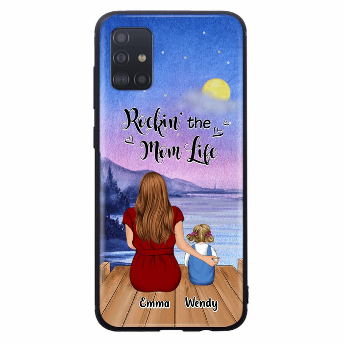 Custom Personalized Mom Phone Case - Mom With Upto 5 Children - Best Gift For Mother's Day/Family - Rockin' The Mom Life - Case for iPhone/Samsung