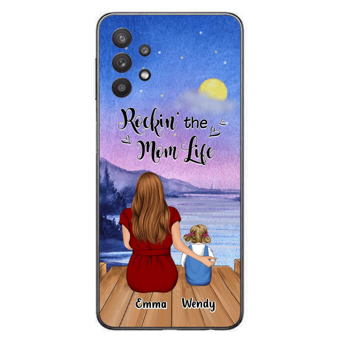 Custom Personalized Mom Phone Case - Mom With Upto 5 Children - Best Gift For Mother's Day/Family - Rockin' The Mom Life - Case for iPhone/Samsung