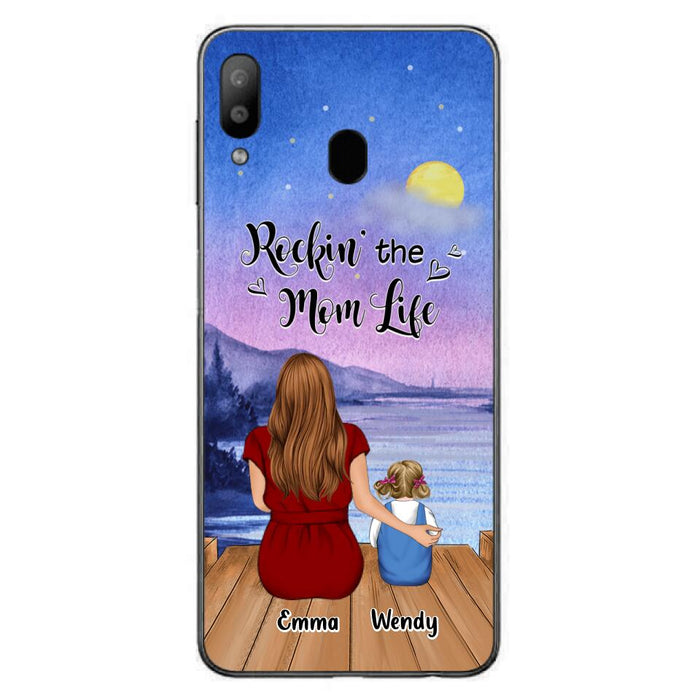 Custom Personalized Mom Phone Case - Mom With Upto 5 Children - Best Gift For Mother's Day/Family - Rockin' The Mom Life - Case for iPhone/Samsung