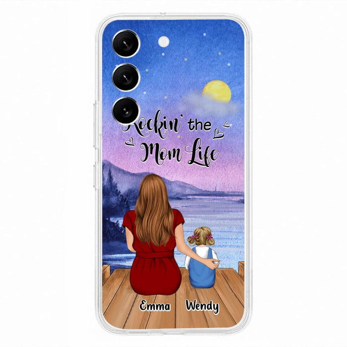 Custom Personalized Mom Phone Case - Mom With Upto 5 Children - Best Gift For Mother's Day/Family - Rockin' The Mom Life - Case for iPhone/Samsung