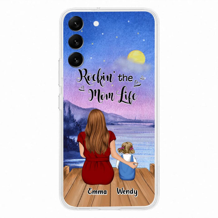 Custom Personalized Mom Phone Case - Mom With Upto 5 Children - Best Gift For Mother's Day/Family - Rockin' The Mom Life - Case for iPhone/Samsung