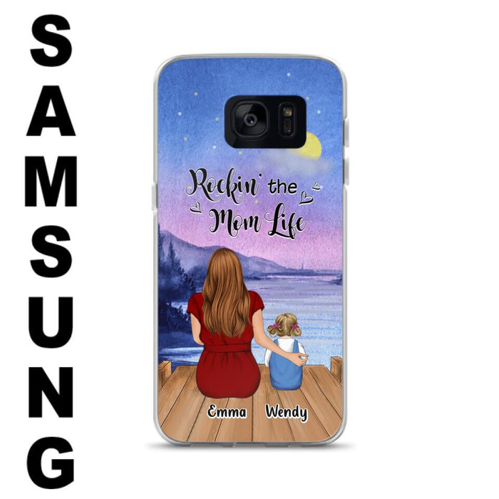 Custom Personalized Mom Phone Case - Mom With Upto 5 Children - Best Gift For Mother's Day/Family - Rockin' The Mom Life - Case for iPhone/Samsung