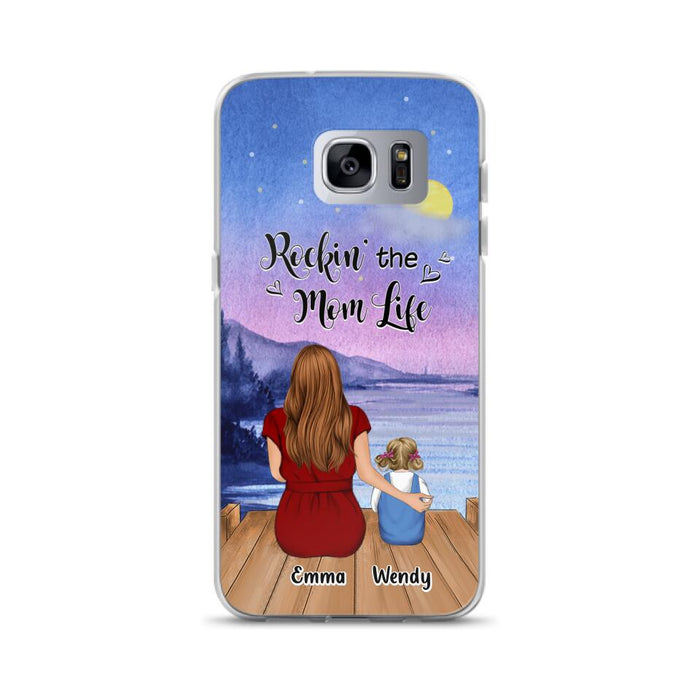 Custom Personalized Mom Phone Case - Mom With Upto 5 Children - Best Gift For Mother's Day/Family - Rockin' The Mom Life - Case for iPhone/Samsung